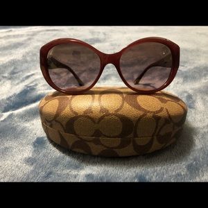 Coach Sunglasses, burgundy with Gold Accents
